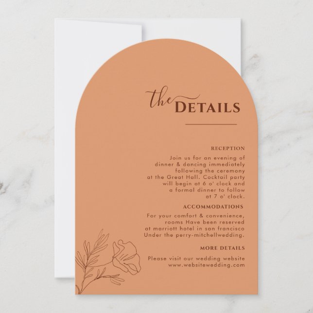 Terracotta Boho Itinerary, Rust Wedding Program Invitation (Front)