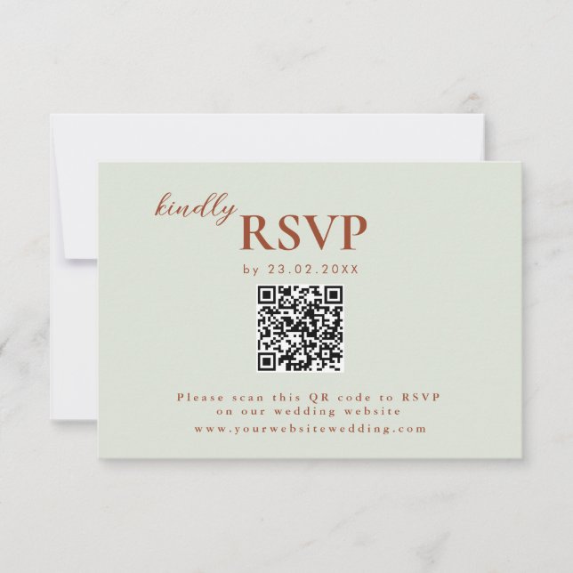 Terracotta Boho Itinerary, Rust Wedding rsvp Card (Front)