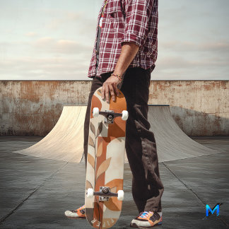 Terracotta Boho - Minimalist Organic Leaf Skateboard