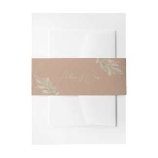 Terracotta Boho Minimalist Wedding Invitation Belly Band