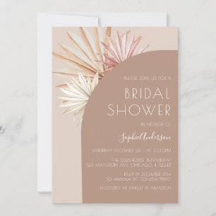 Terracotta Boho Pampas Grass Bridal Shower Invitation