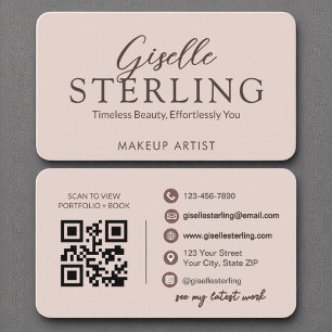 Terracotta Boho QR Code Script Elegant Modern Business Card