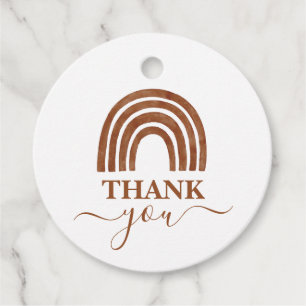 Terracotta Boho Rainbow Baby Shower Favour Tags