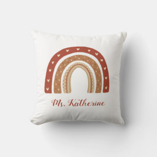 Terracotta Boho Rainbow Thank You Gift Cushion