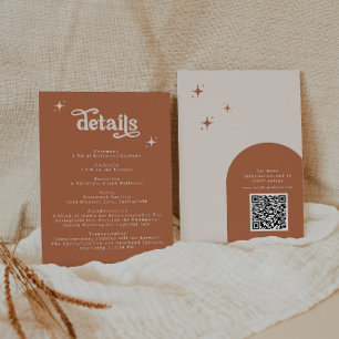 Terracotta Boho Retro Wedding Stationery Enclosure Card