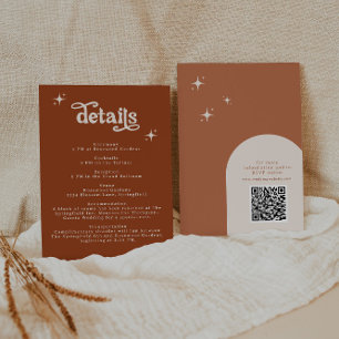 Terracotta Boho Retro Wedding Stationery Enclosure Card