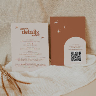 Terracotta Boho Retro Wedding Stationery Enclosure Card