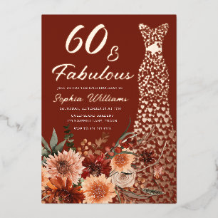 Terracotta Boho Rose Gold Dress 60th Birthday