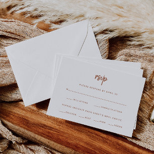 Terracotta Boho Script   Wedding Meal Choice RSVP Card