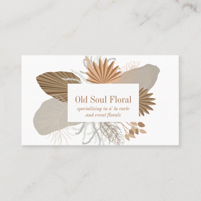 Terracotta Boho Tropical Business Card (Front)