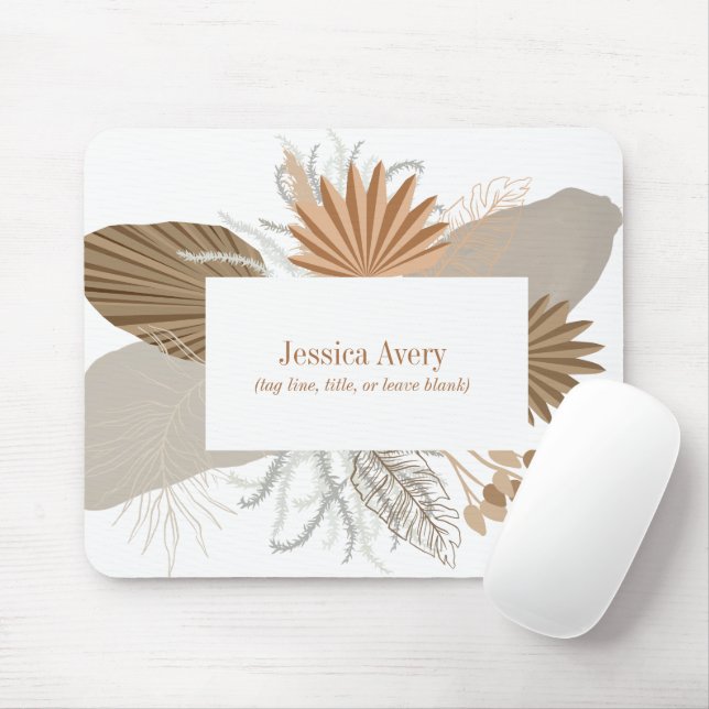 Terracotta Boho Tropical  Mouse Mat (With Mouse)