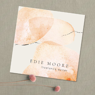 Terracotta Boho Watercolor Abstract Painted Art Square Business Card