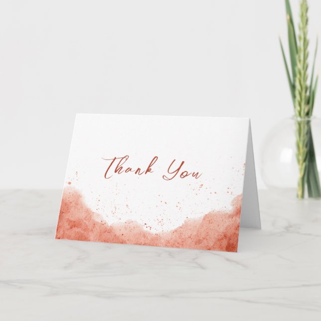 Terracotta Boho Watercolor Desert Baby Shower  Thank You Card (Front)