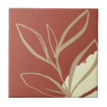 Terracotta Boho Watercolor Tile<br><div class="desc">A modern bohemian or boho watercolor leaf design with simple artistic abstract art design elements in terracotta and yellow.</div>