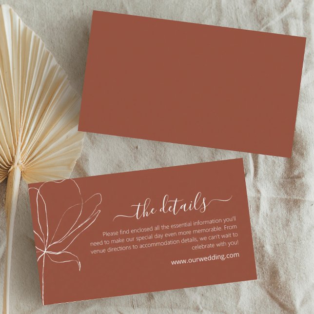 Terracotta Boho Wedding Details Enclosure Card (Creator Uploaded)