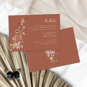 Terracotta Boho Wedding Details Enclosure Card