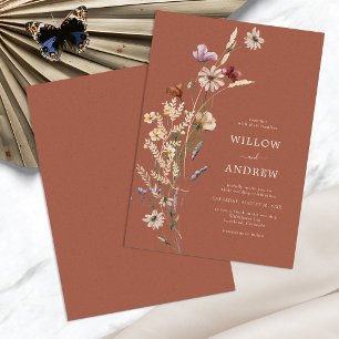 Terracotta Boho Wedding Invitation