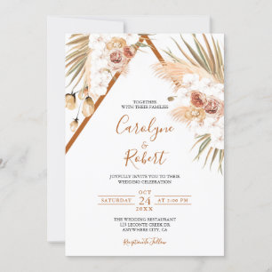 Terracotta Boho Wedding Invitation Template