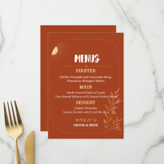 Terracotta Boho Wedding Menu Template