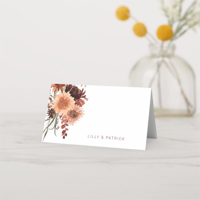 Terracotta Boho Wedding  Place Card (Back)