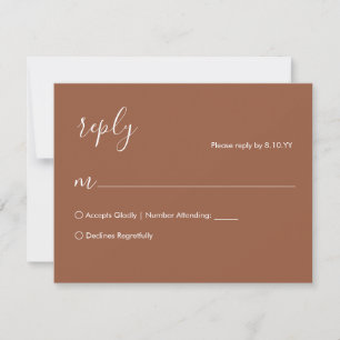 Terracotta Boho Wedding RSVP Card