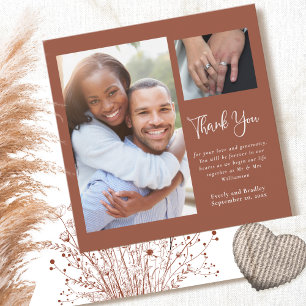 Terracotta Boho Wildflower Wedding Thank You  Invitation