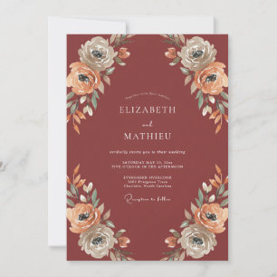 Terracotta Bold Autumnal Wedding Invitation