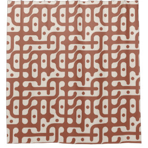 Terracotta Bold Organic Geometric Bubbles Shower Curtain