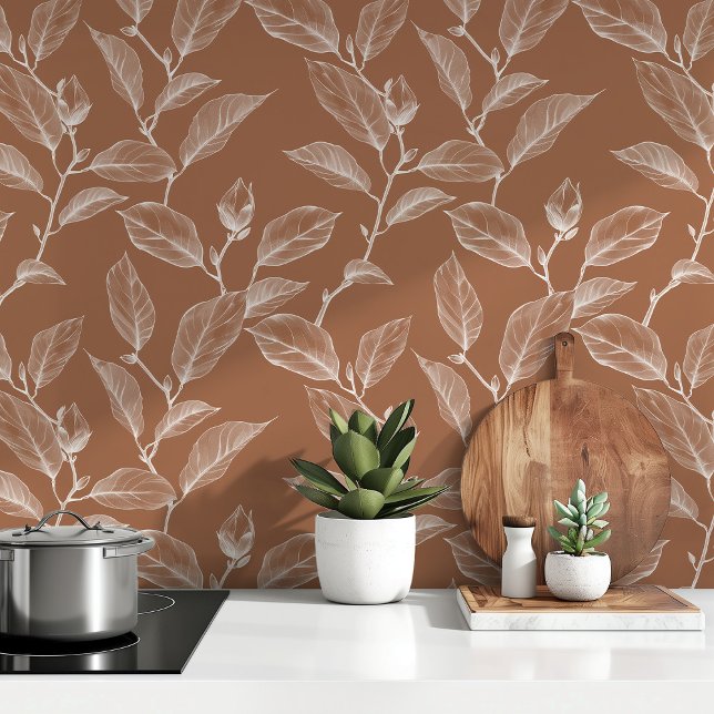 Terracotta Botanical Elegance  Wallpaper (Creator Uploaded)