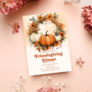 terracotta botanical fall tones Friendsgiving Invitation