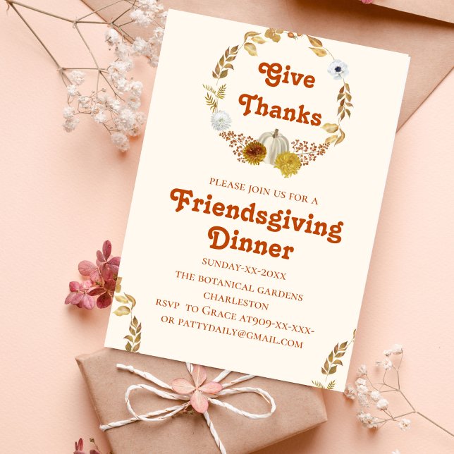  terracotta botanical fall tones   Friendsgiving  Invitation (Creator Uploaded)