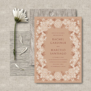 Terracotta Botanical Floral Wedding Invitation