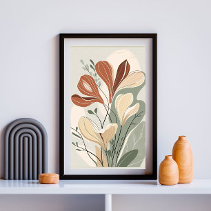 Terracotta Botanical Flow II – Contemporary Organ Poster