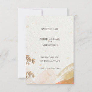 Terracotta Botanical Save the Date Card