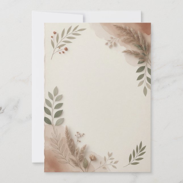Terracotta Botanical Save the Date Template (Front)