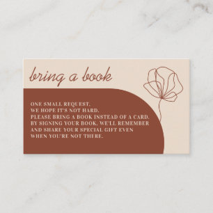 Terracotta Botanical Theme Boho Bring a book Enclosure Card