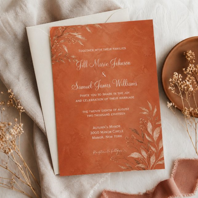 Terracotta Botanical Warm Boho Invitation (Creator Uploaded)