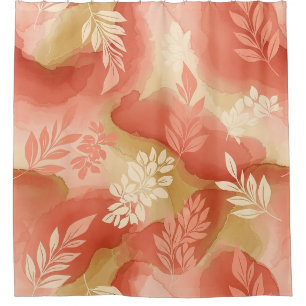 Terracotta Botanical - Warm Earthy Floral Shower Curtain