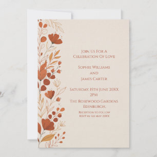 Terracotta Botanical Wedding Invitation