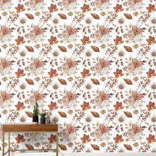 Terracotta bouquet of fall flowers arrangement wallpaper