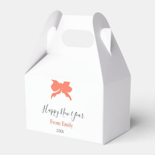 Terracotta bow happy new year name year boho retro favour box