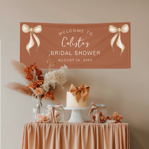Terracotta Bow Personalised Welcome Bridal Shower Banner