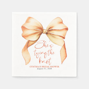 Terracotta Bow She's Tying the Knot Bridal Shower Napkin