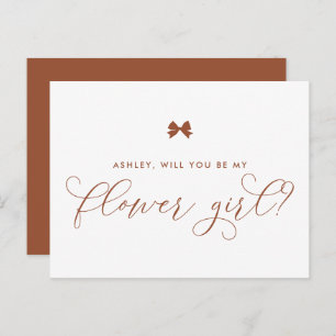 Terracotta Bow Will You Be My Flower Girl Card