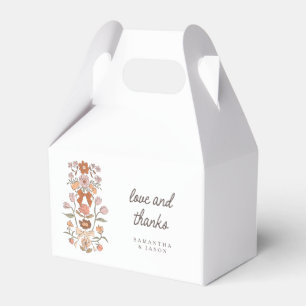 Terracotta Bows Florals Wedding Favour Box