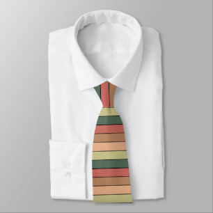 Terracotta Brown Green Black On Watercolor Paper Tie