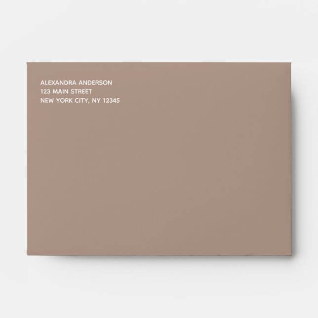 Terracotta Brown Simple Minimalist Coloured Envelope (Front)