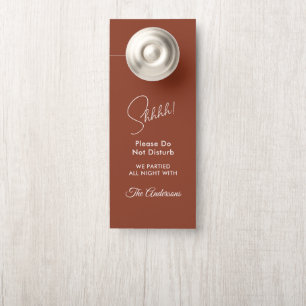 Terracotta Brown Wedding White  Door Hanger