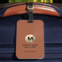 Terracotta Brushed Gold Monogram