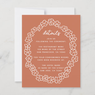 Terracotta Budget Floral Wreath Wedding Details